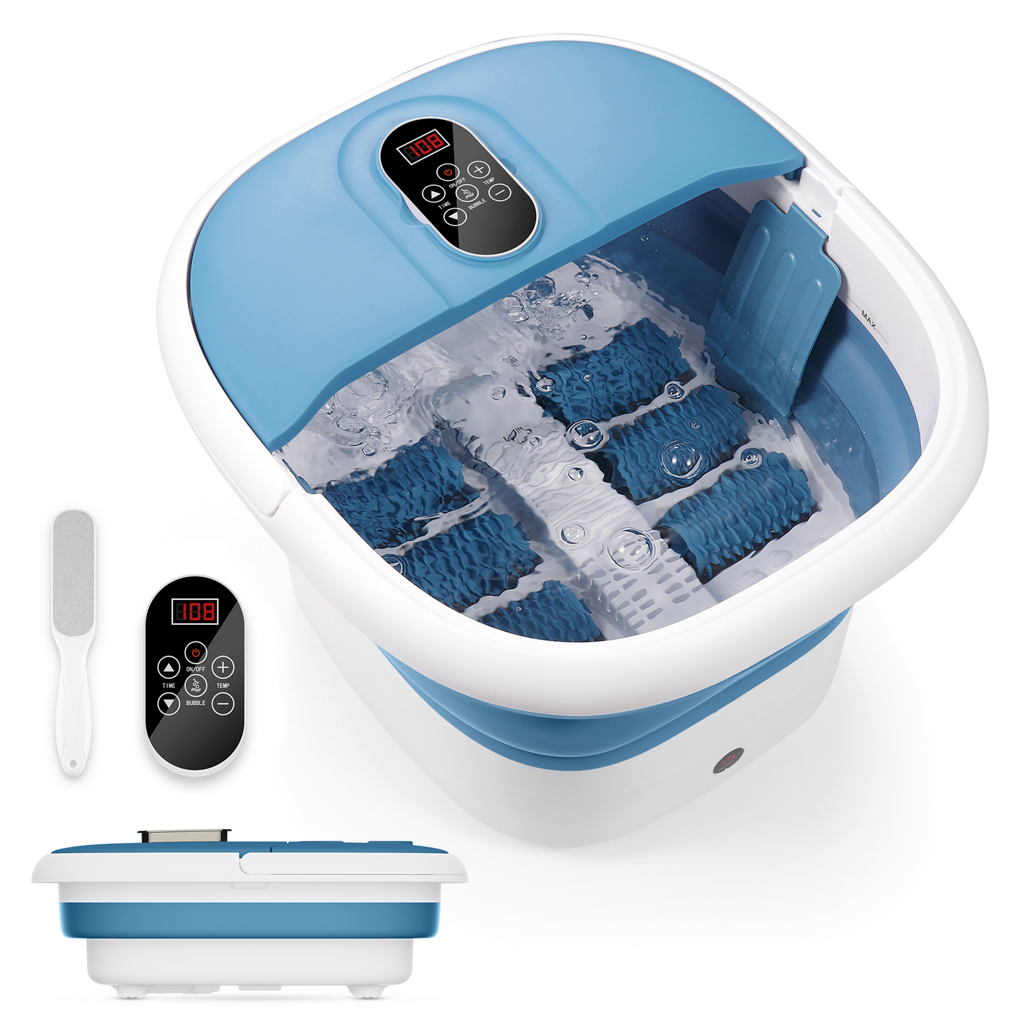 MaxKare-Collapsible-Foot-Spa-Bath-Massager-with-Heat-Digital-Display-Remote-Control-Blue