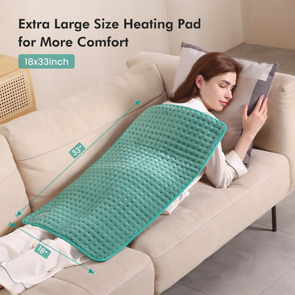 MaxKare Heating Pads for Back Pain,18"x33" Large Electric Heating Pads with Auto Shut Off,6 Temperature Settings,Super-Soft,Fast Heating for Neck Back Shoulder Relief and Cramps