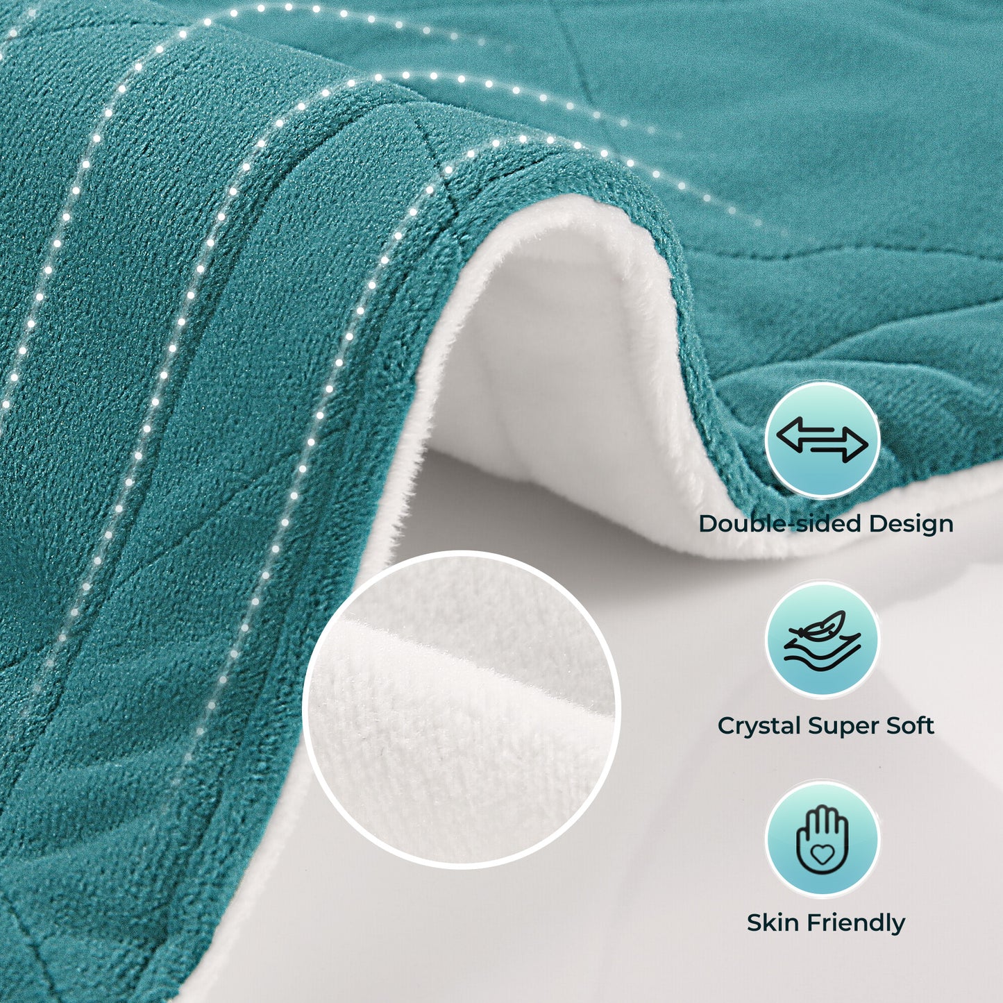 MaxKare Large Heating Pad 24"x40" with 4 Heat Settings & Auto Shut-off, Crystal Super Soft, for Full Body- Green & White