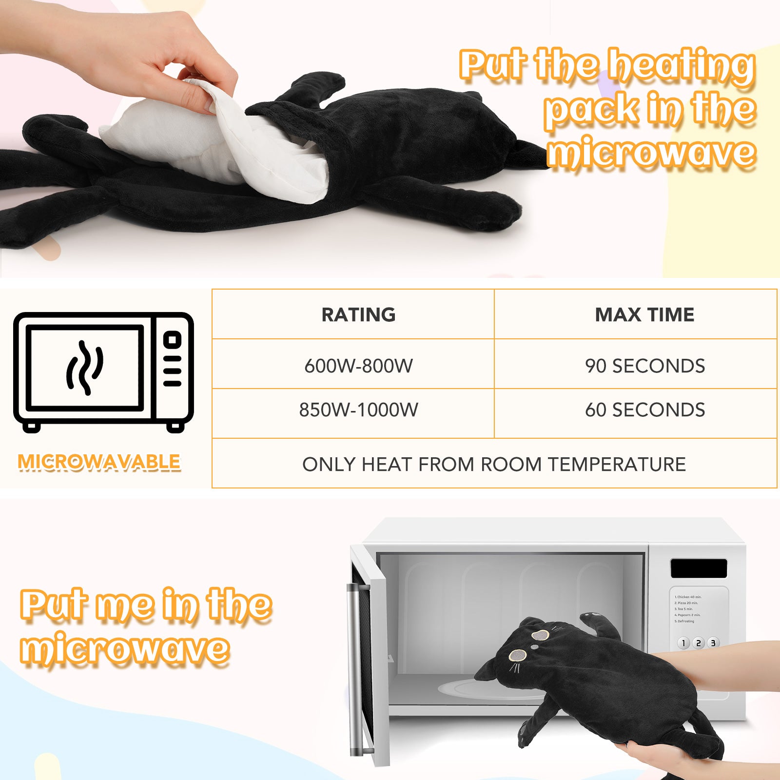 Load image into Gallery viewer, MaxKare Microwavable Heating Pad Heatable Stuffed Animal for Anxiety and Ache Relief, Bedtime, Cuddle &amp; Companion, for Kids &amp; Adults, Gifts for Women &amp; Girls, Cat
