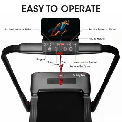 MaxKare 2 in 1 Under Desk Treadmill 2.5HP Walking Pad Max 7.5MPH, 265lbs Weight Capacity, with Remote Control Walking and Jogging for Home/Office