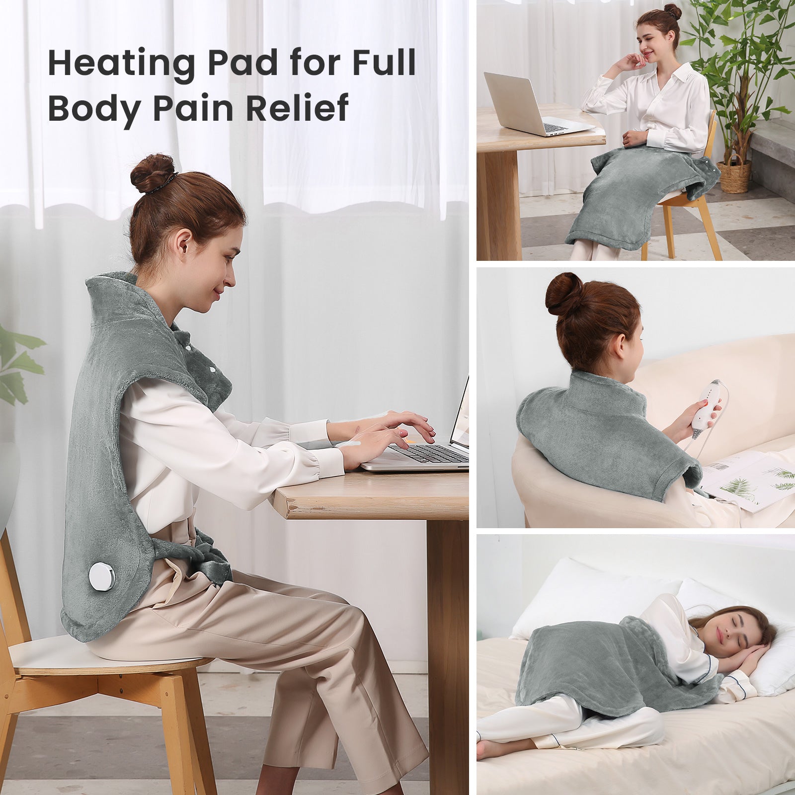 Load image into Gallery viewer, MaxKare Heating Pad Warm Back Wrap with 4 Levels Temperature Settings for Neck Shoulder Back, 2 Hours Auto Shut Off, Machine Washable
