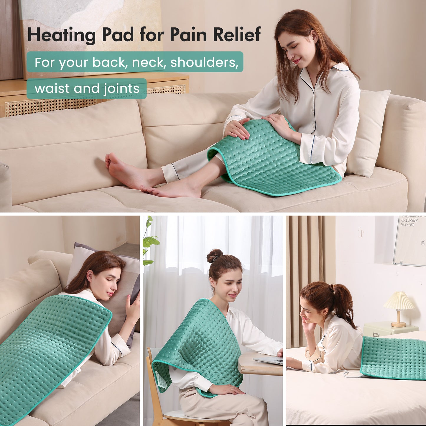 MaxKare Heating Pads for Back Pain,18"x33" Large Electric Heating Pads with Auto Shut Off,6 Temperature Settings,Super-Soft,Fast Heating for Neck Back Shoulder Relief and Cramps