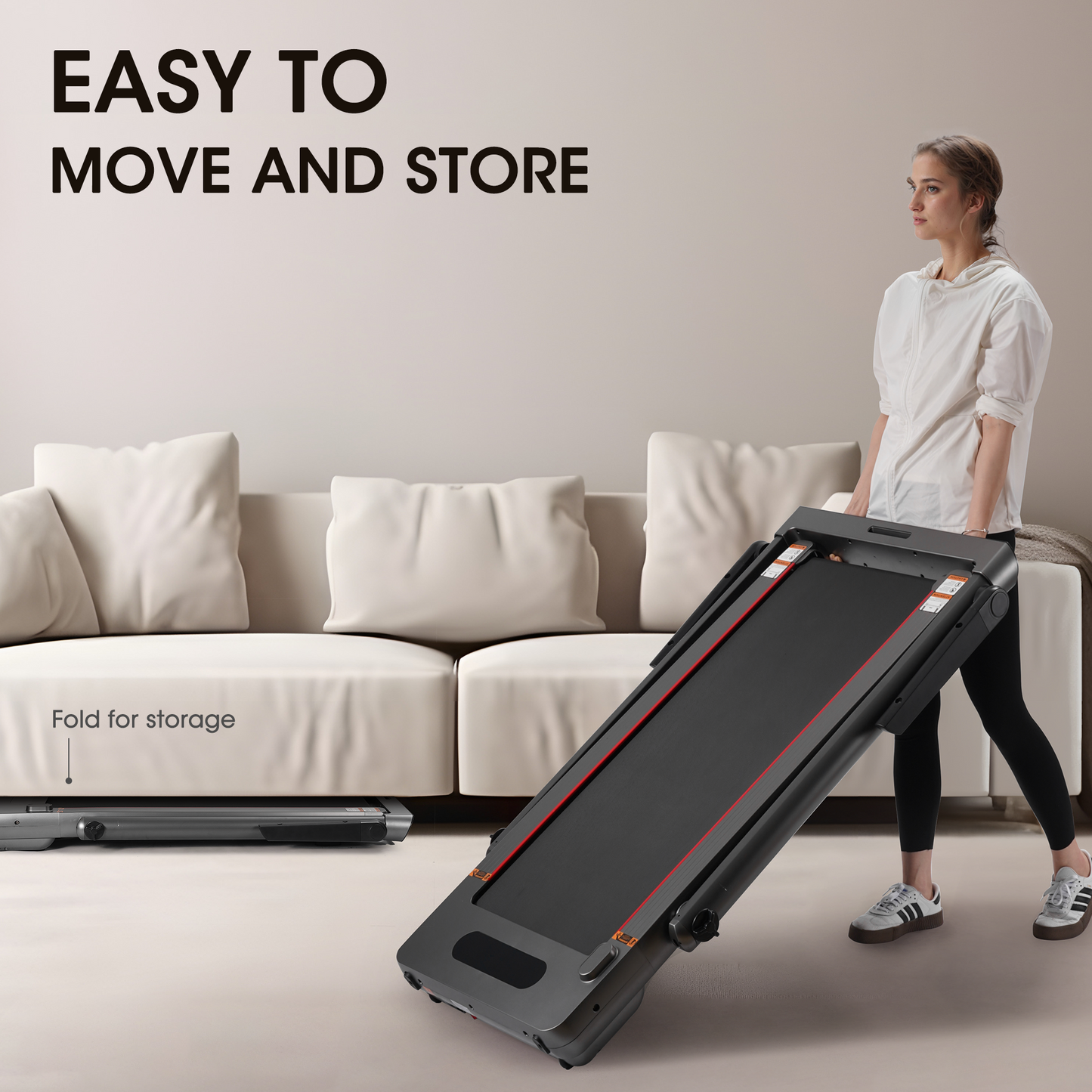 Maxkare 3HP Foldable Treadmill, 2 in 1 Under Desk Treadmill, Up to 9MPH, Dual LED Display, Remote Control, 286LBS Capacity, for Home Office