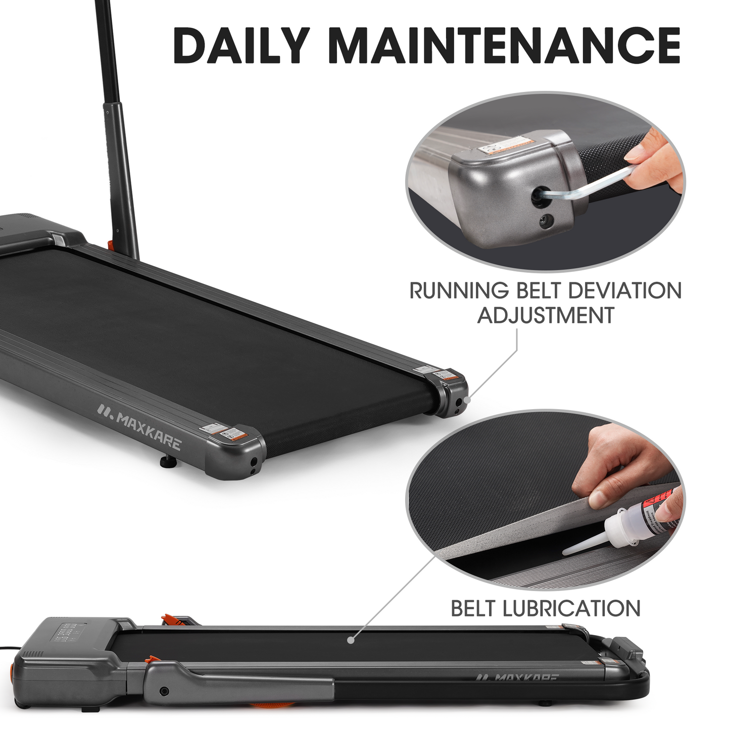 MaxKare 2 in 1 Under Desk Treadmill 2.5HP Walking Pad Max 7.5MPH, 265lbs Weight Capacity, with Remote Control Walking and Jogging for Home/Office