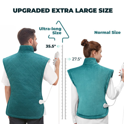 MaxKare Large Heating Pad 24"x40" with 4 Heat Settings & Auto Shut-off, Crystal Super Soft, for Full Body- Green & White