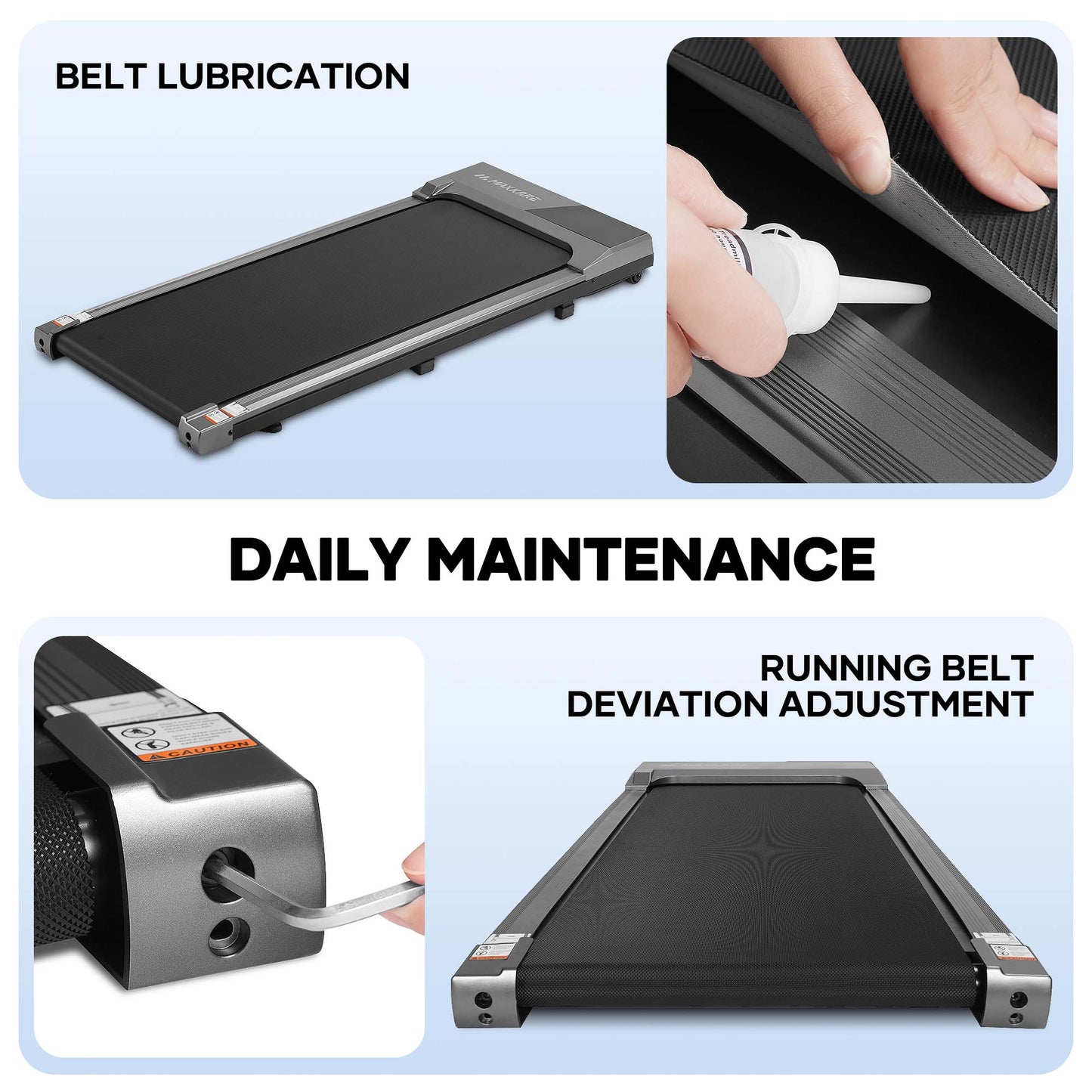 MaxKare 2.25HP Walking Pad 3.8MPH Under Desk Treadmill with Remote Control for Home, 265lbs Weight Capacity