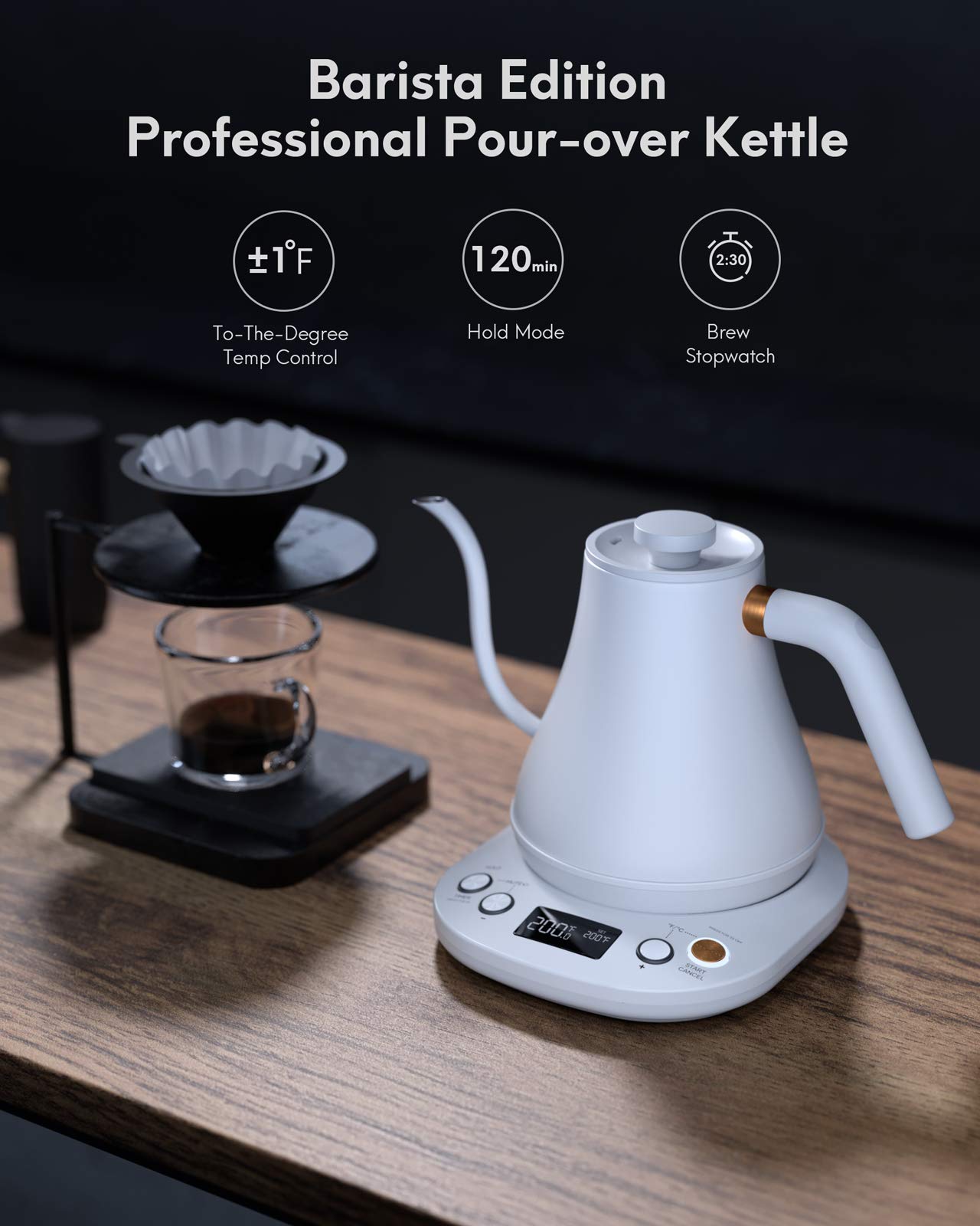 Gooseneck Electric Kettle,Temperature Control Pour Over Coffee Kettle Tea  Kettle
