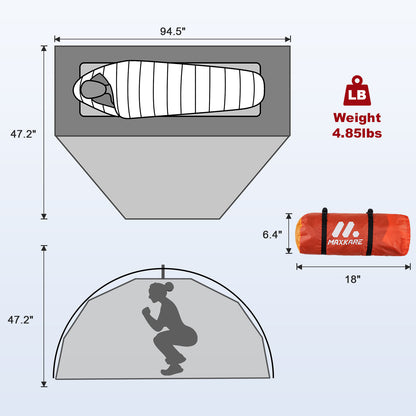 Maxkare 1 Person Camping Tent Waterproof Windproof Outdoor Tent Easy Set Up For Camping & Hiking, Mountaineering