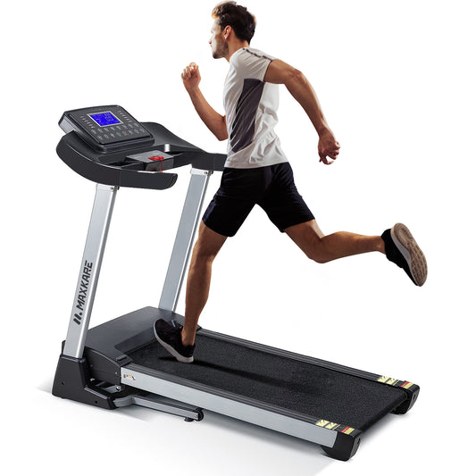 MaxKare Folding Electric Treadmill 2.5 HP Running Machine with Large LCD Display, 15 Preset Programs, 3 Manual Incline Treadmill