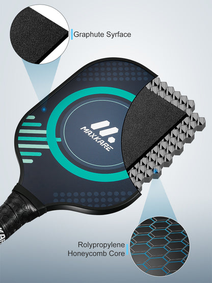 Maxkare Pickleball Paddle Set, Included 2 Paddles and 3 Balls with Mesh Carry Bag Lightweight Pickle-Ball Equipment for Men and Women