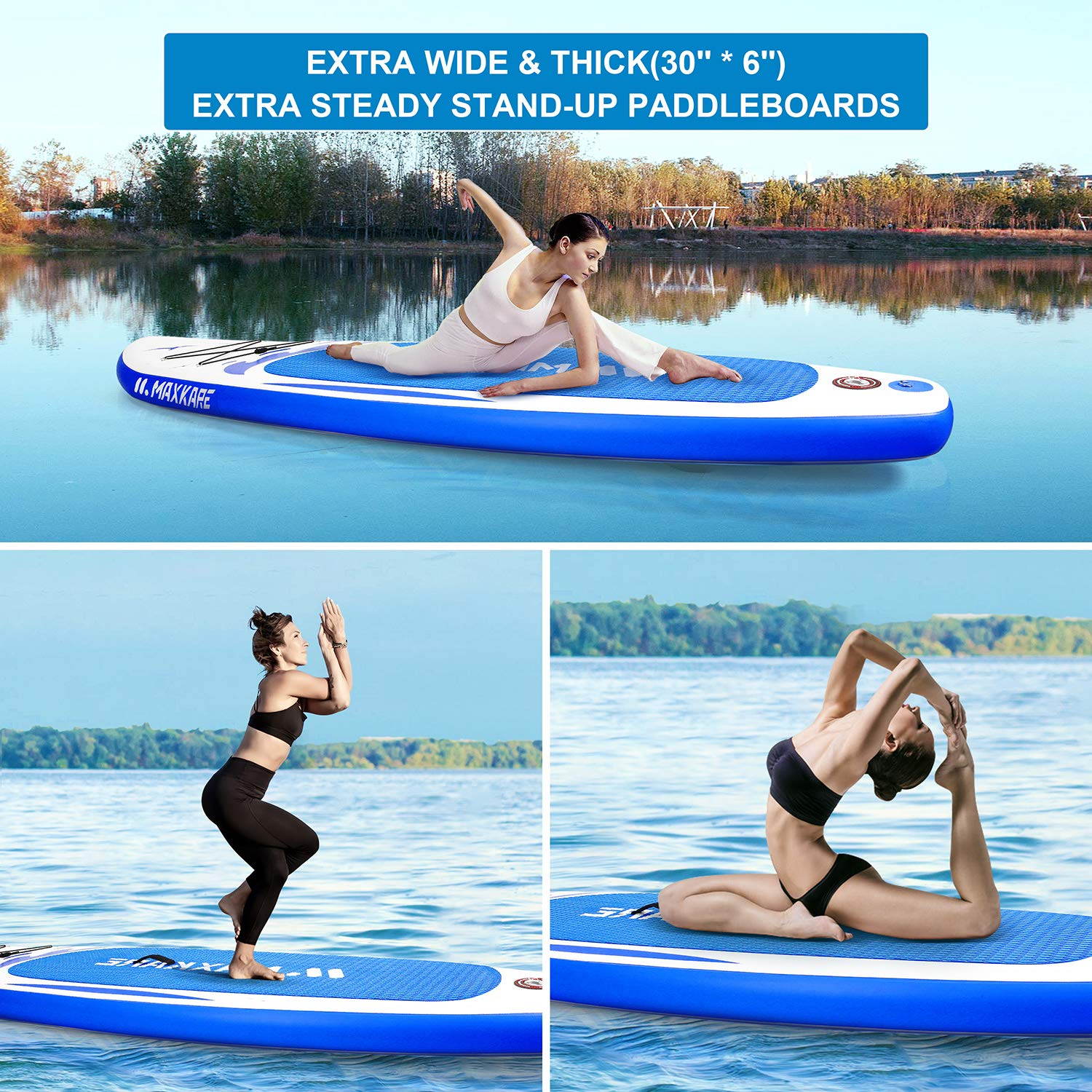Inflatable Stand Up Paddle Board for Adults Anti-Slip Deck Paddleboard with  Premium Sup Accessories Including Double Action Pump, Adjustable Paddle