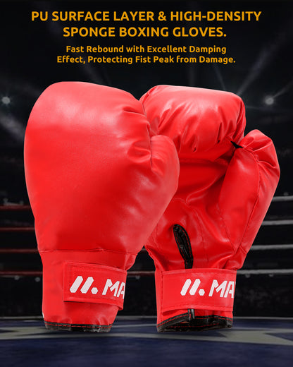 Maxkare Punching Bag with Base & Boxing Gloves 47-59" Adjustable Height For Adults & Kids, Punching Ball Boxing Free Standing Boxing Set for Home Gym Workout Fitness