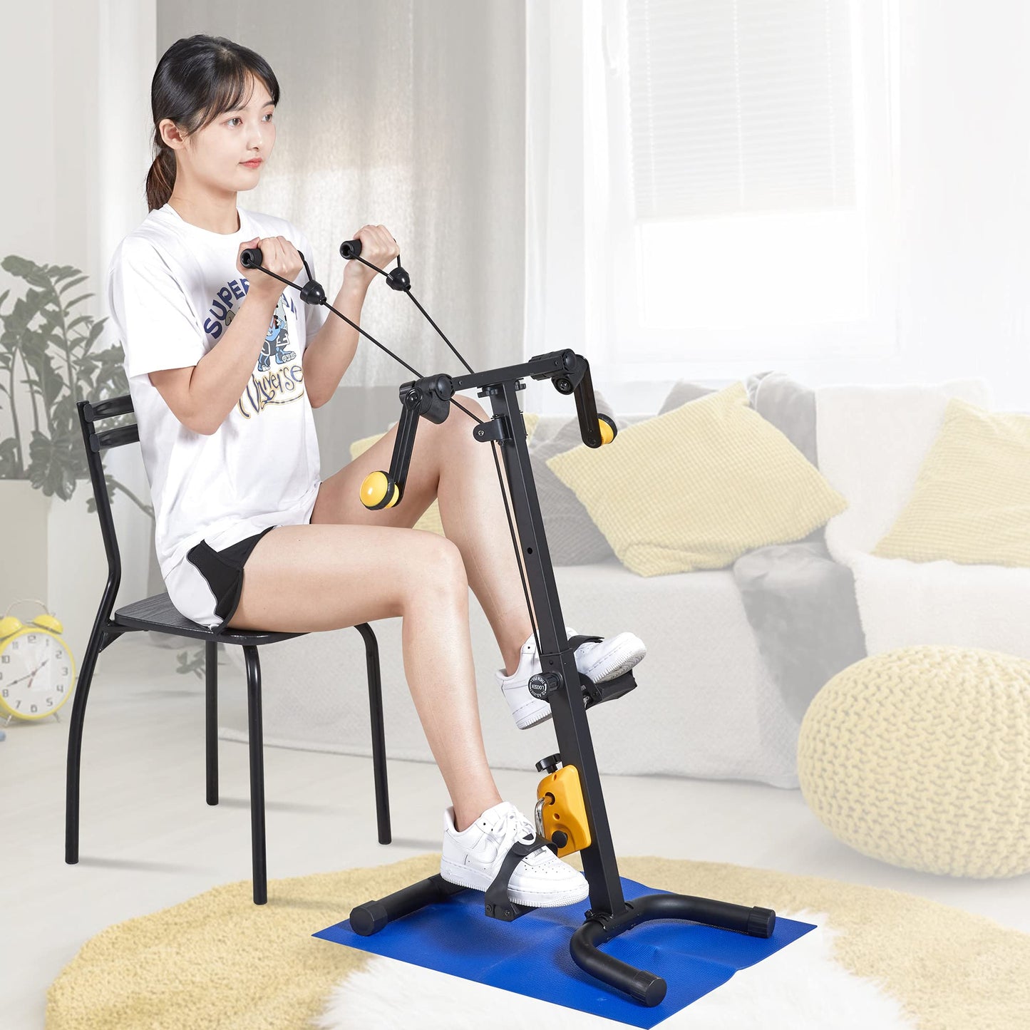 MaxKare Arm Leg Pedal Exerciser Machine Mini Compact Exercise Bike Peddler Exercise Bike Physical Therapy for Seniors and Elder