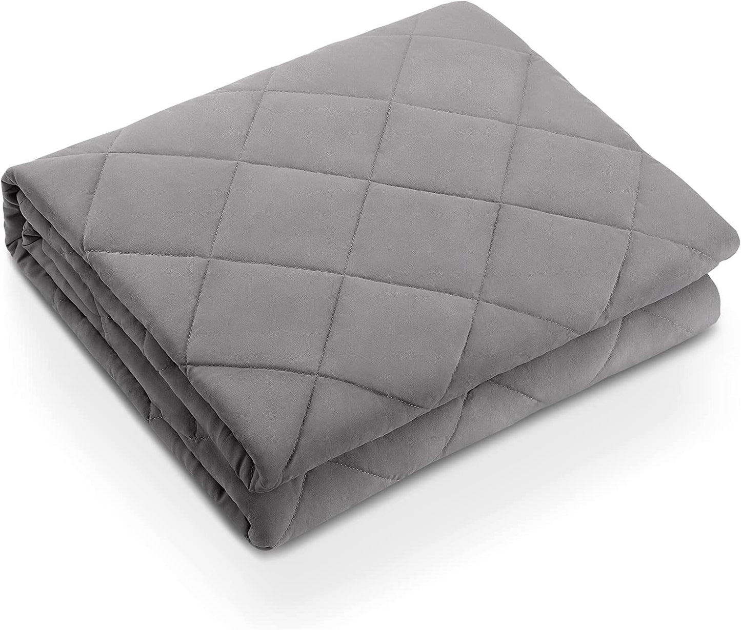 Weighted Blanket Twin Size 15 lbs for Adults (48" x 72", Grey) Cooling Breathable Heavy Blanket Microfiber Material with Nontoxic Glass Beads Soft Thick Comfort Blanket for Deeper Sleep