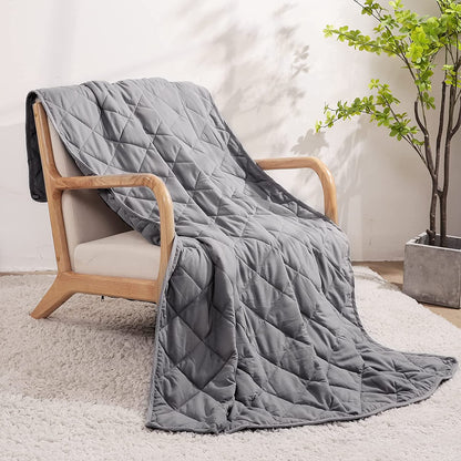 Weighted Blanket Queen Size 20 lbs for Adults (60" x 80", Grey) Cooling Breathable Heavy Blanket Microfiber Material with Nontoxic Glass Beads Soft Thick Comfort Blanket for Deeper Sleep