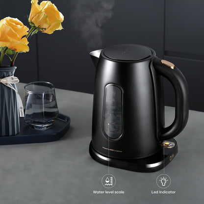 Stainless Steel 1.7L Electric Kettle 1500W Fast Boil with Auto Shut-Off and Boil-Dry Protection