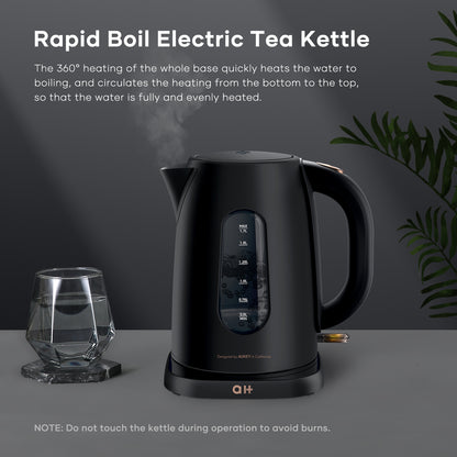 Stainless Steel 1.7L Electric Kettle 1500W Fast Boil with Auto Shut-Off and Boil-Dry Protection