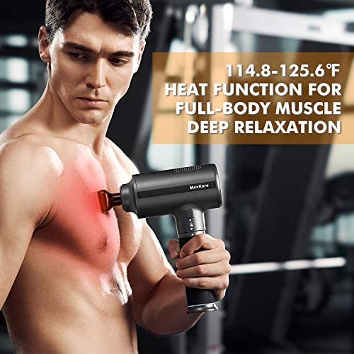 Heated Massage Percussion Gun for Athletes, Deep Tissue Muscle