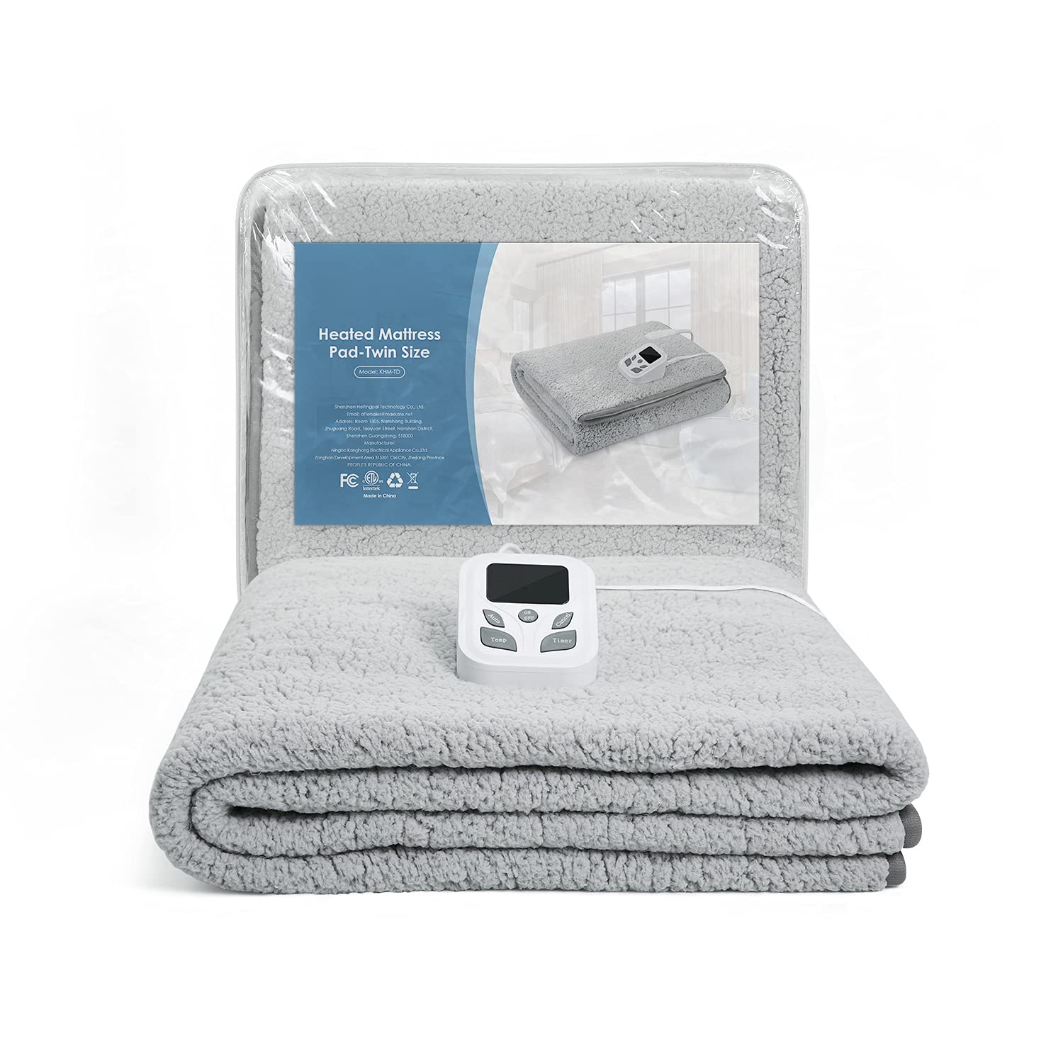 Load image into Gallery viewer, MaxKare Twin Size Heated Mattress Pad Soft Cotton Fabric, with 10 Heating Levels &amp; 9 Timer Auto Off Settings, ETL Certification, Machine Washable

