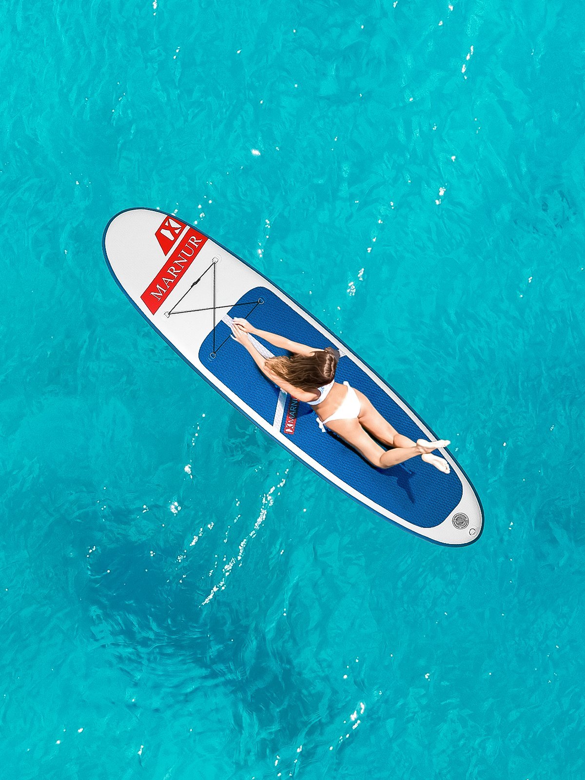 MARNUR Inflatable Stand Up Paddle Board 2021 Latest Upgrade 30" SUP Board Set, Inflatable, 350 Lbs, Non-Slip Deck, Paddle Surfboard, Paddle, Pump, Backpack - NAIPO