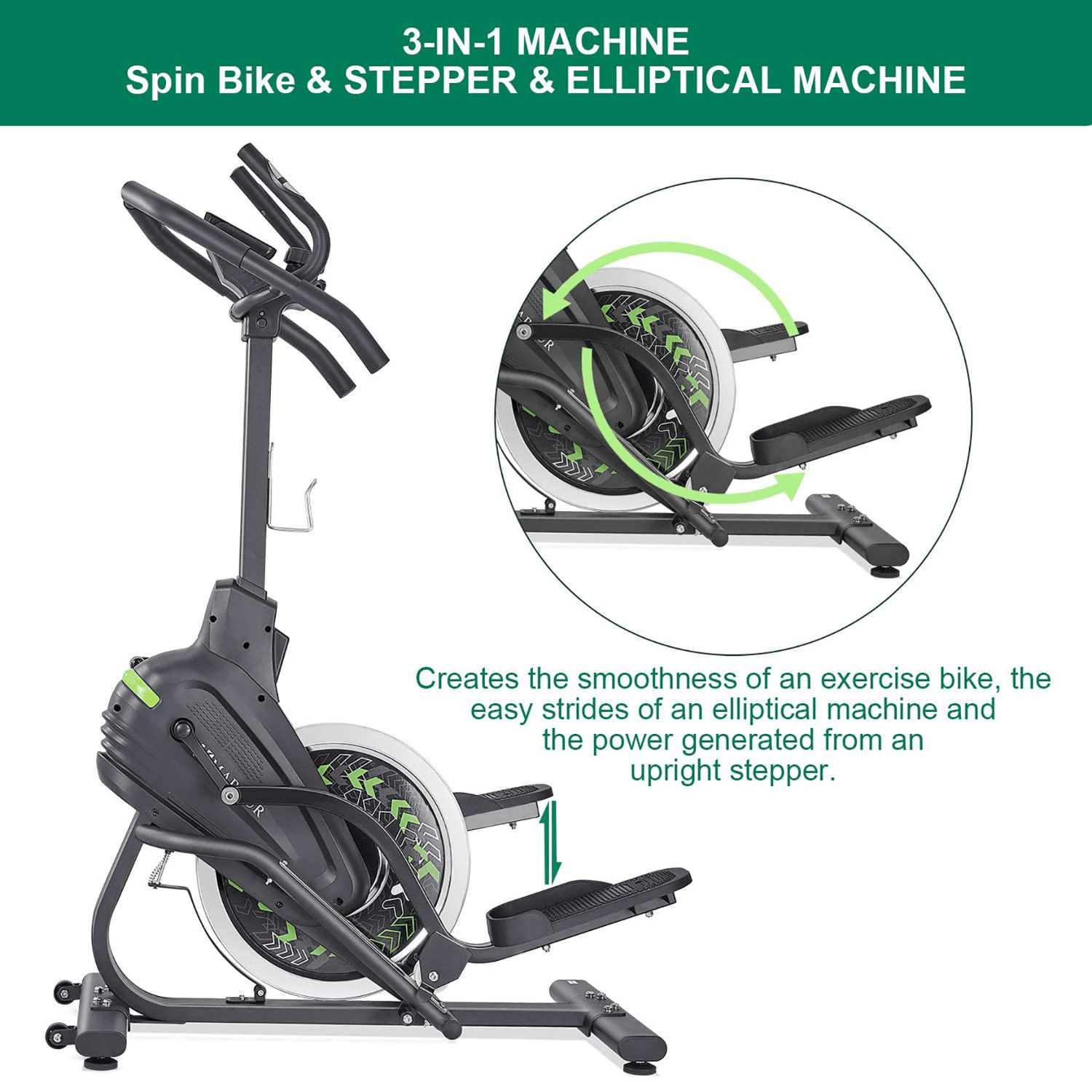 MARNUR Stepper Elliptical Machine Trainer Elliptical Climber with 20LBS Large Flywheel & Crank Technology for Exercise Workout at Home - NAIPO