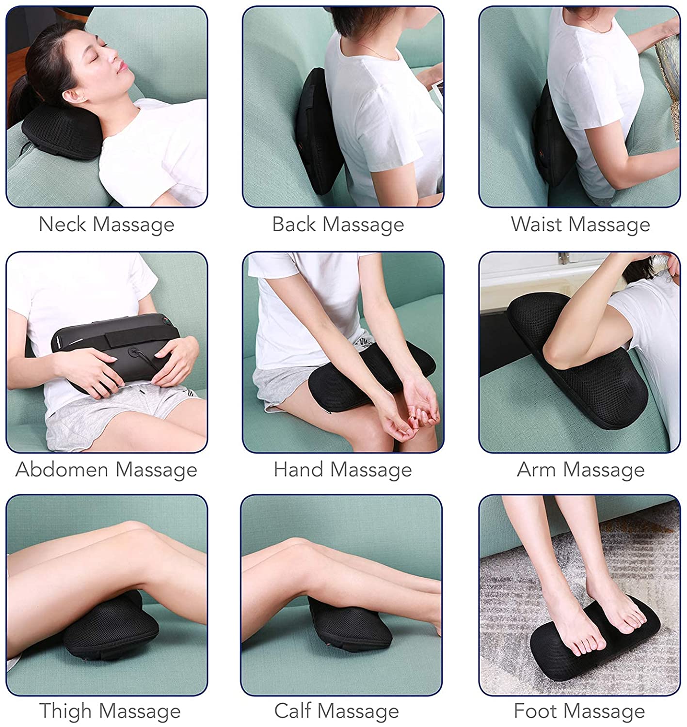 Heated Massage Pillow for Back - Electric Kneading Massage Pillow