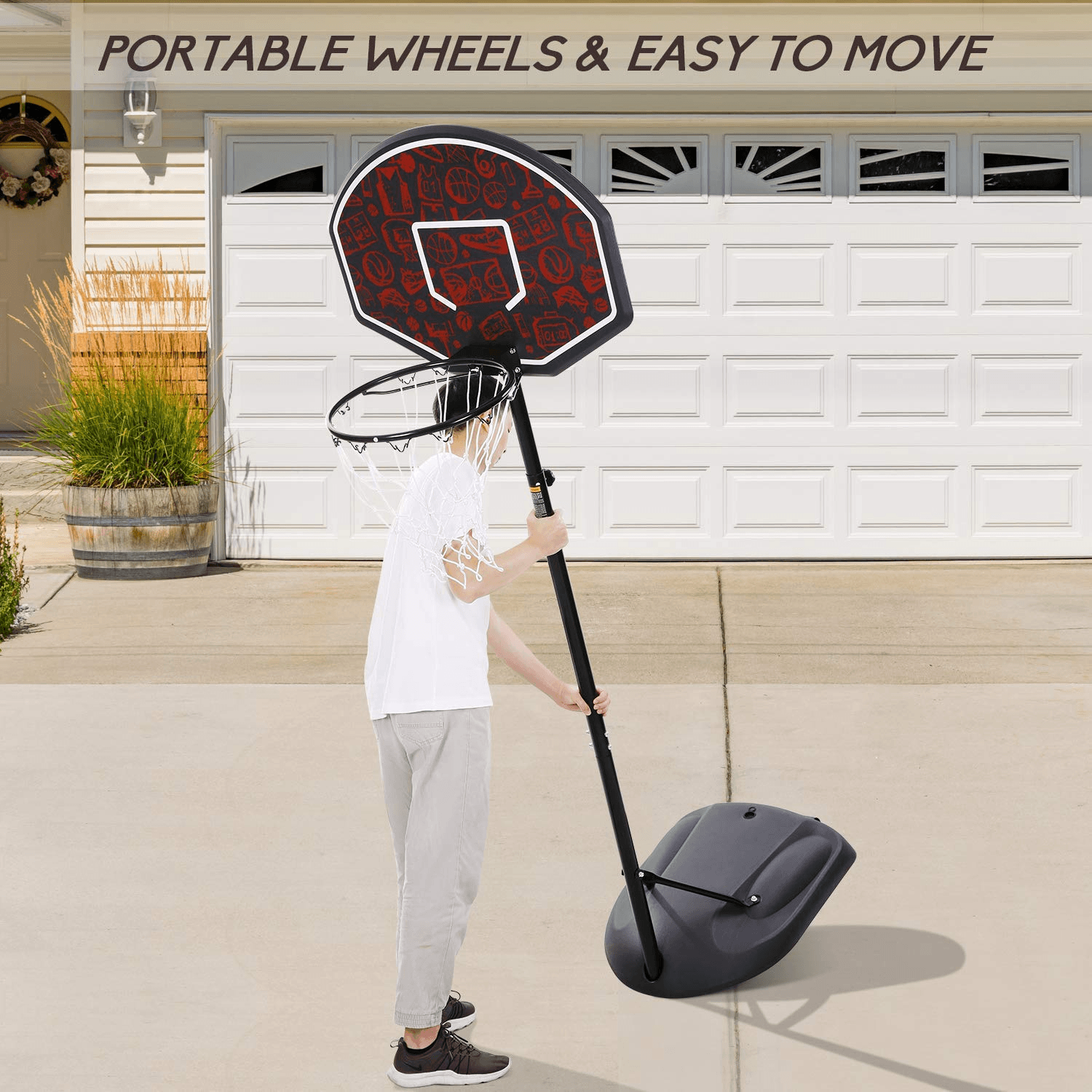 MaxKare Basketball Hoop Goal Portable Basketball System Set Stand  Adjustable Height Poolside Outdoor Indoor – MAXKARE