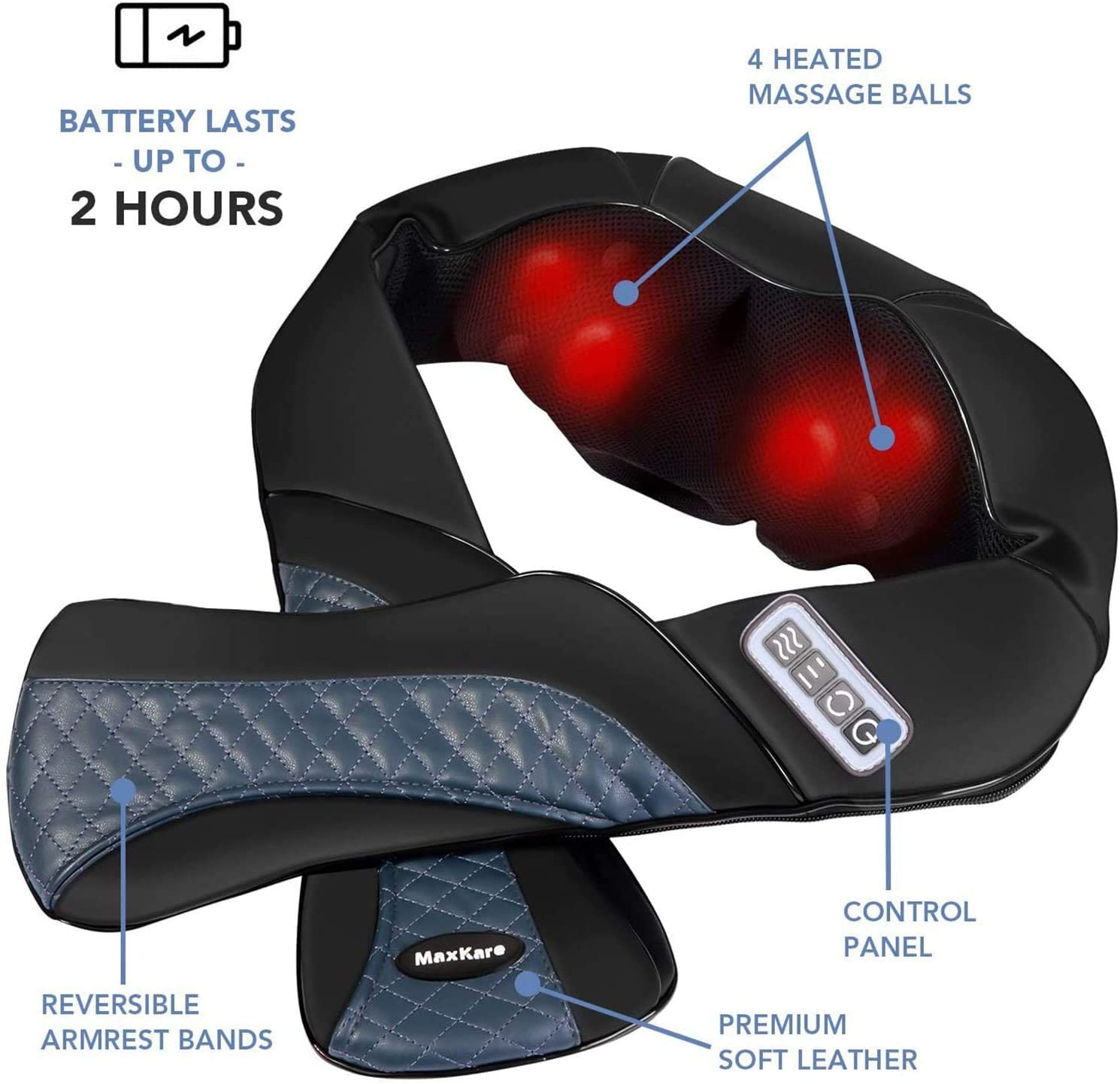NEW, MAXKARE Shiatsu Shoulder Massager with Kneading and Heat, XKMS-41 –