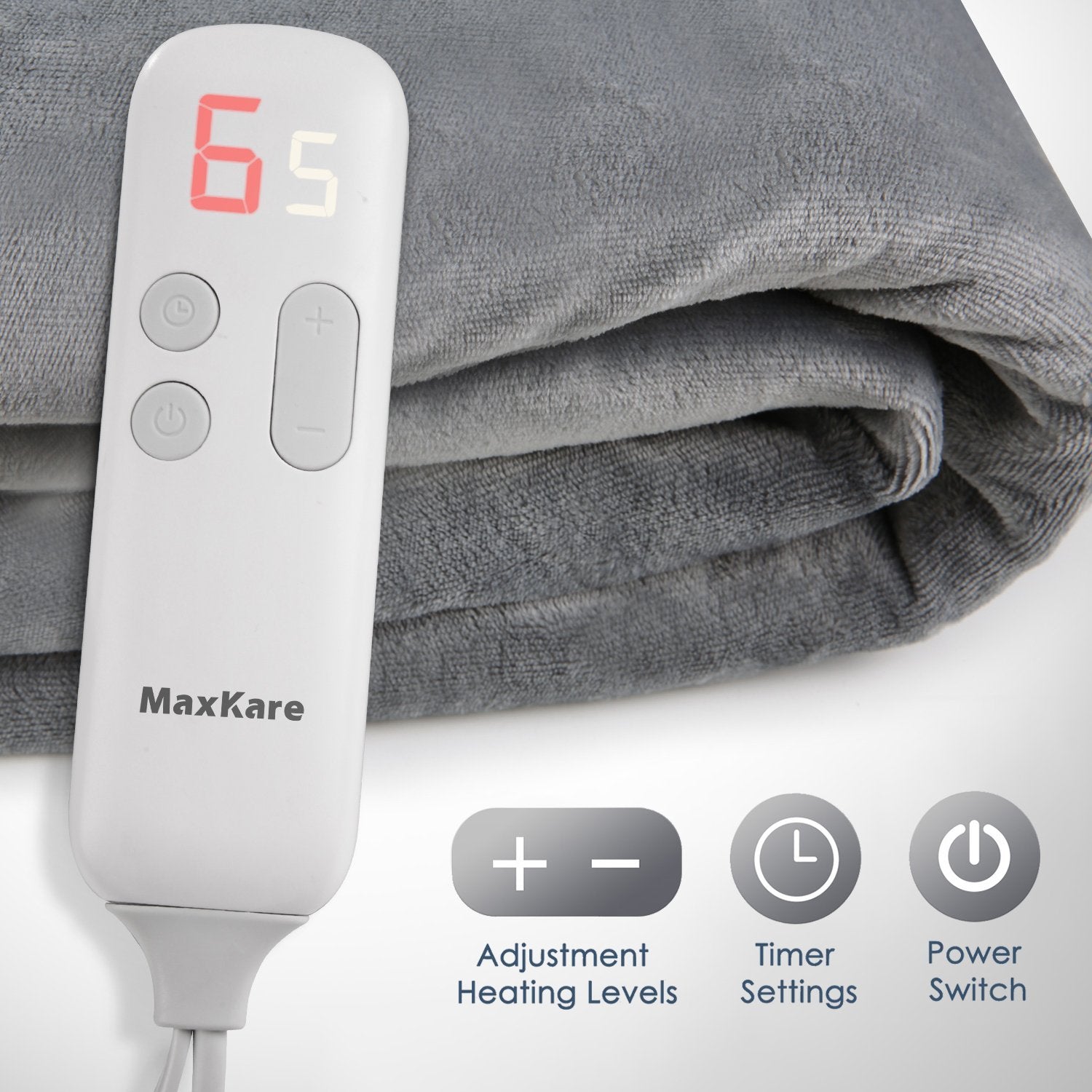 Electric Blanket Heated Throw Flannel & Sherpa Reversible Fast Heating –  MAXKARE