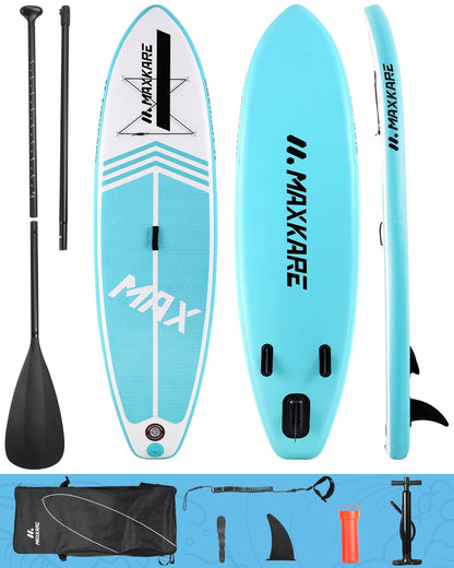 MaxKare Inflatable Paddle Board Stand Up Paddle Board SUP with Premium Stand-up Paddle Board Accessories & Non-Slip Deck ISUP Backpack Paddle Leash Pump Paddle Board for Fishing Yoga for Adult & Youth & Kid  - NAIPO