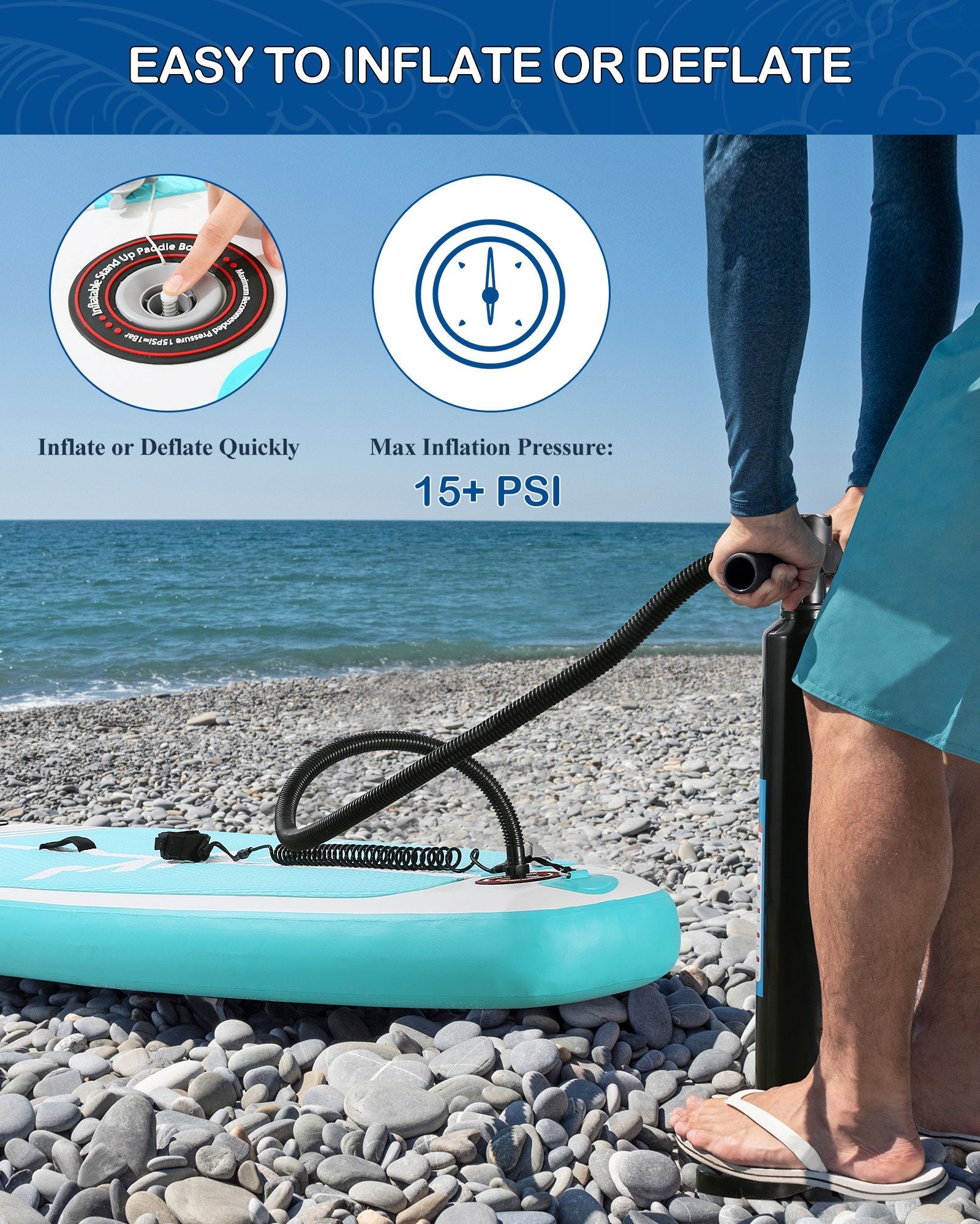 MaxKare Inflatable Paddle Board Stand Up Paddle Board SUP with Premium Stand-up Paddle Board Accessories & Non-Slip Deck ISUP Backpack Paddle Leash Pump Paddle Board for Fishing Yoga for Adult & Youth & Kid  - NAIPO