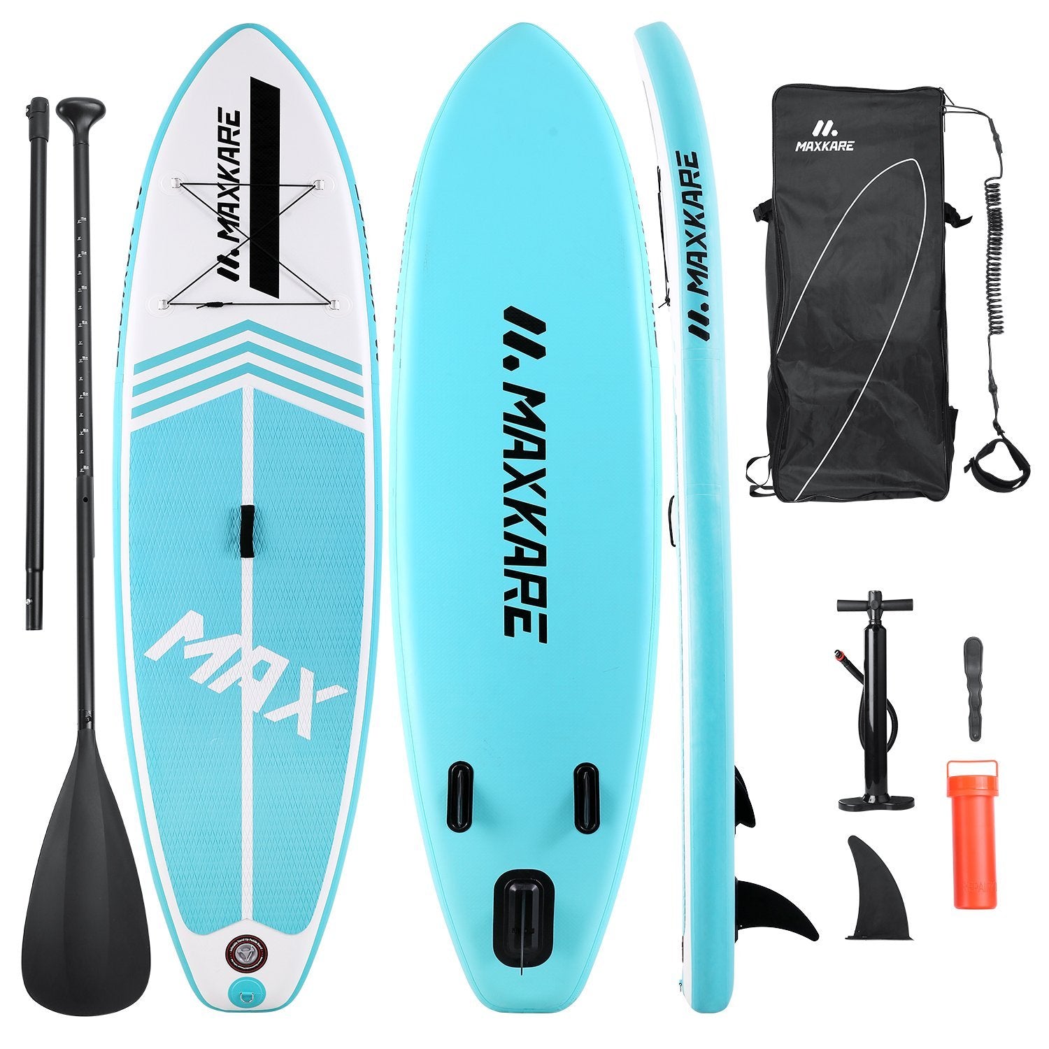 MaxKare Inflatable Paddle Board Stand Up Paddle Board SUP with Premium Stand-up Paddle Board Accessories & Non-Slip Deck ISUP Backpack Paddle Leash Pump Paddle Board for Fishing Yoga for Adult & Youth & Kid  - NAIPO