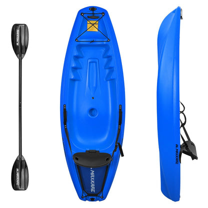 MaxKare Kids Kayak with Paddle & Seat Youth Kayak Sit-On-Top Kayak Foldable 6ft Kayak with Cup Holders Front & Rear Storage Hatches for Ages Years 5 and Up Capacity 121 lbs Blue - NAIPO