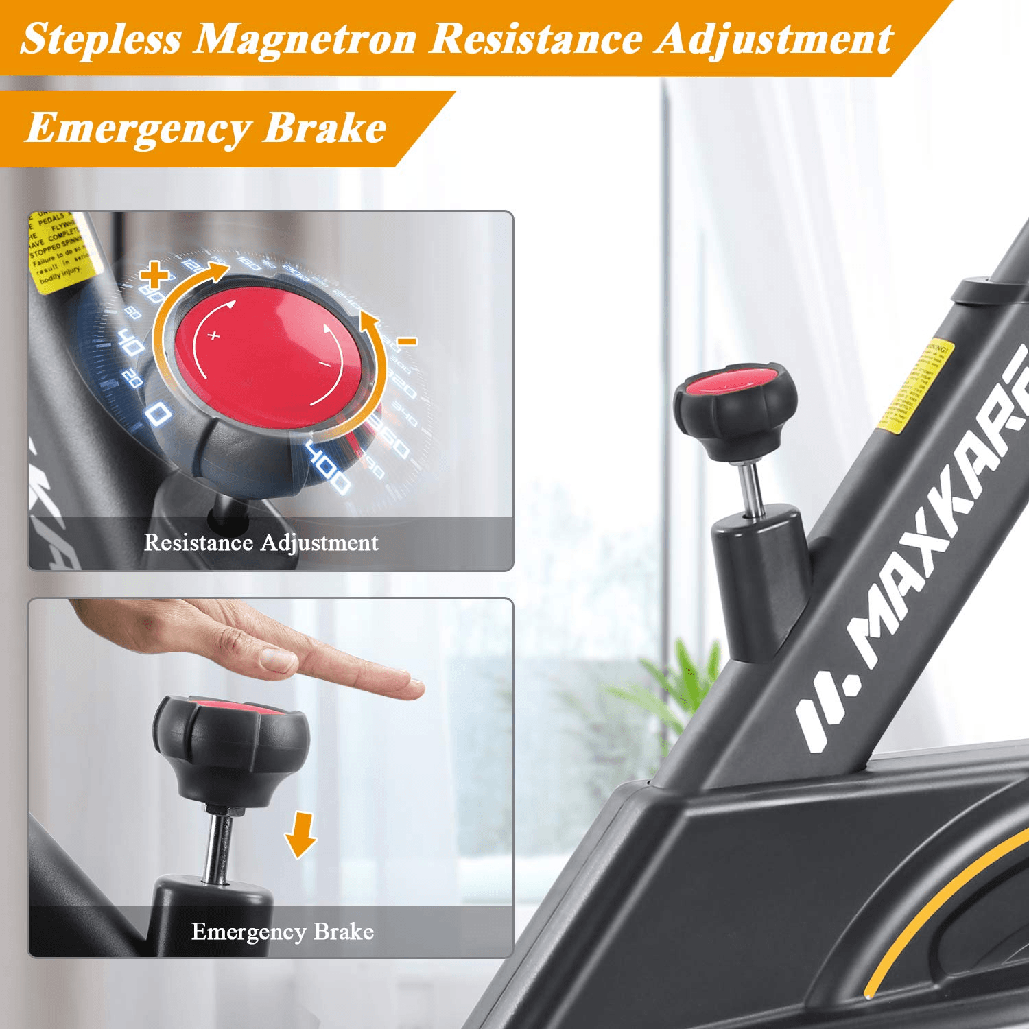 MaxKare Magnetic Cycling Bike, Multi-function Handle Stationary Bike with Independent Tablet Holder and LCD Monitor - NAIPO