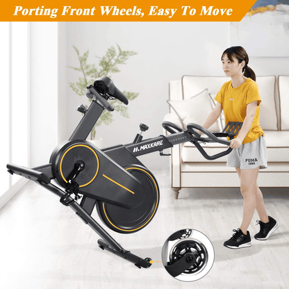 MaxKare Magnetic Cycling Bike, Multi-function Handle Stationary Bike with Independent Tablet Holder and LCD Monitor - NAIPO