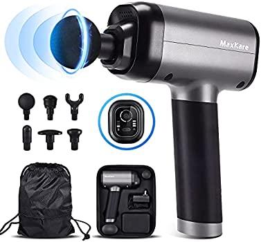 Maxkare Massage Gun for Athletes -Portable Professional Deep Tissue Muscle Relaxing Percussion Massager with 3 Massage Modes,5 Speeds High-Intensity,6 Heads,High Torque Brushless Motor Massage Gun - NAIPO