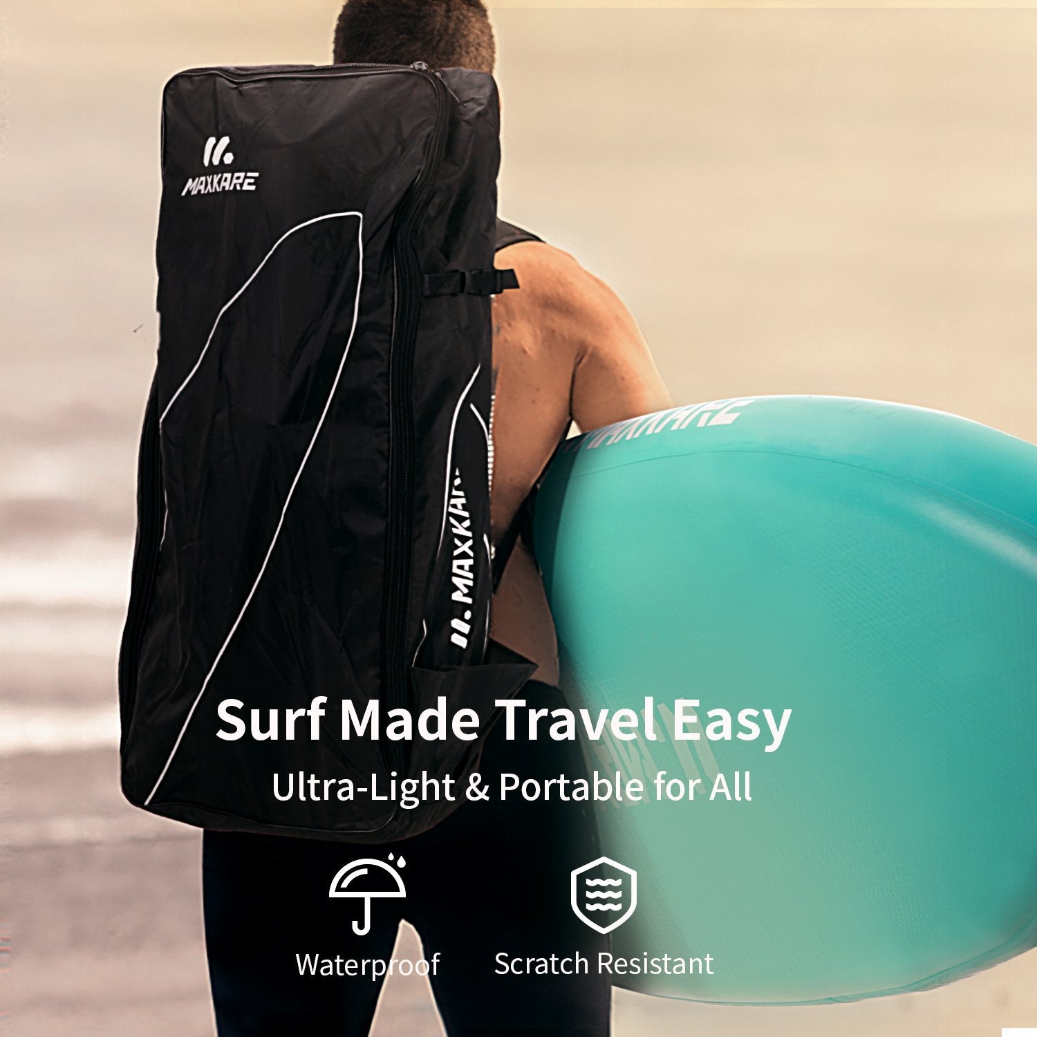 MaxKare Stand Up Paddle Board Inflatable SUP with 10'30''6'' Premium Paddleboard & Bi-Directional Pump & Backpack Portable for Youth Adult Have Fun in River, Oceans and Lakes - NAIPO