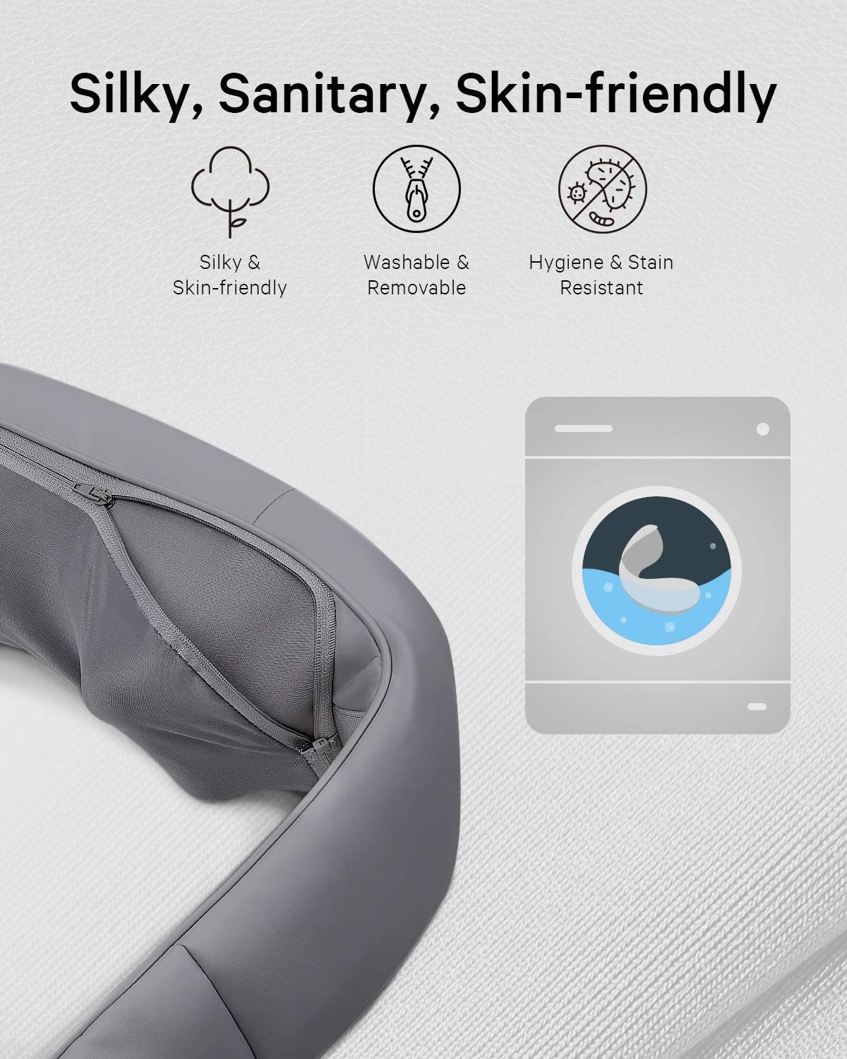 Naipo Neck Back Massager with Adjustable Heat and Straps for Neck and Back, Shoulder, Foot and Legs (Deep Gray) - NAIPO