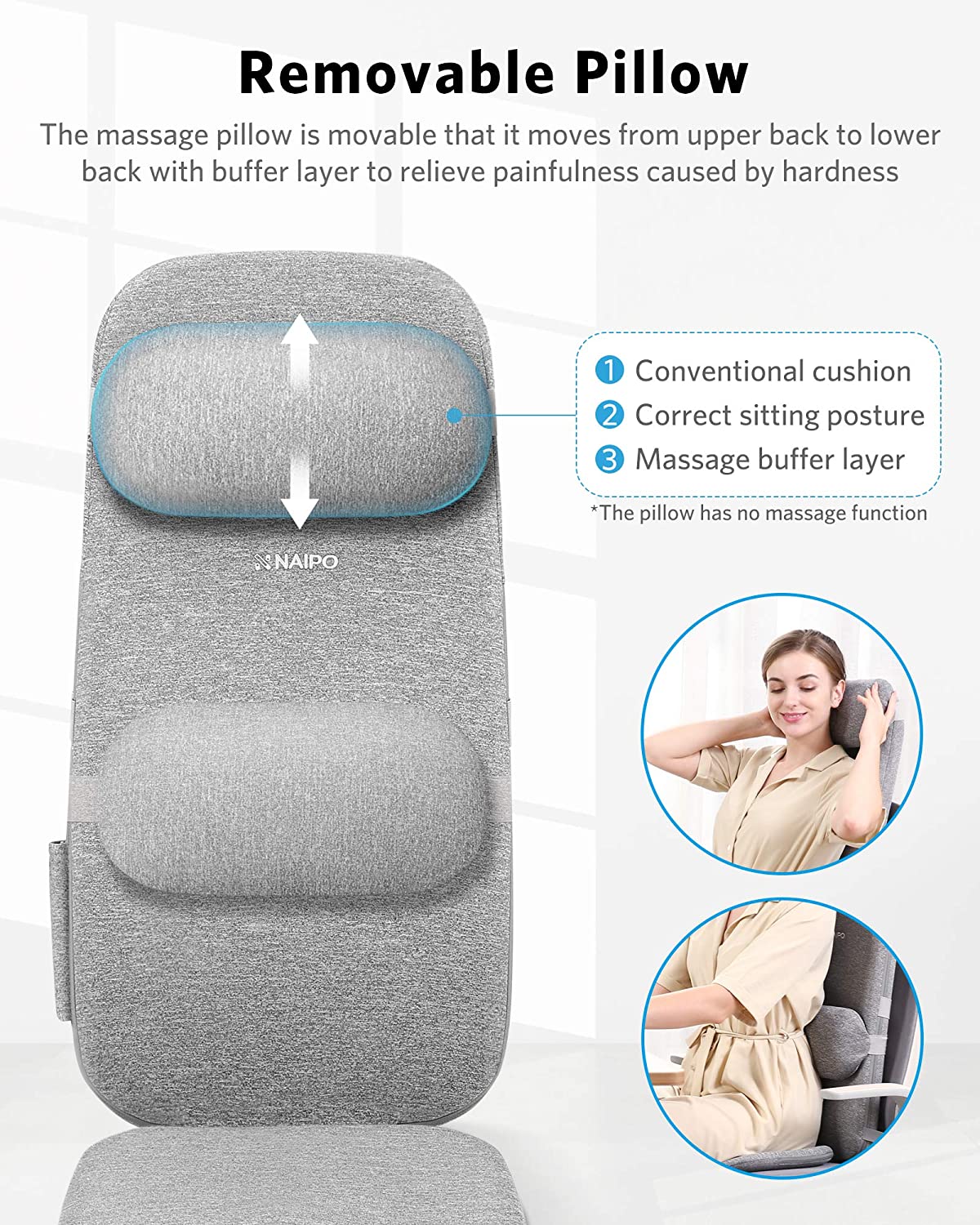 Shiatsu Massage Pillow with Heat – NAIPO