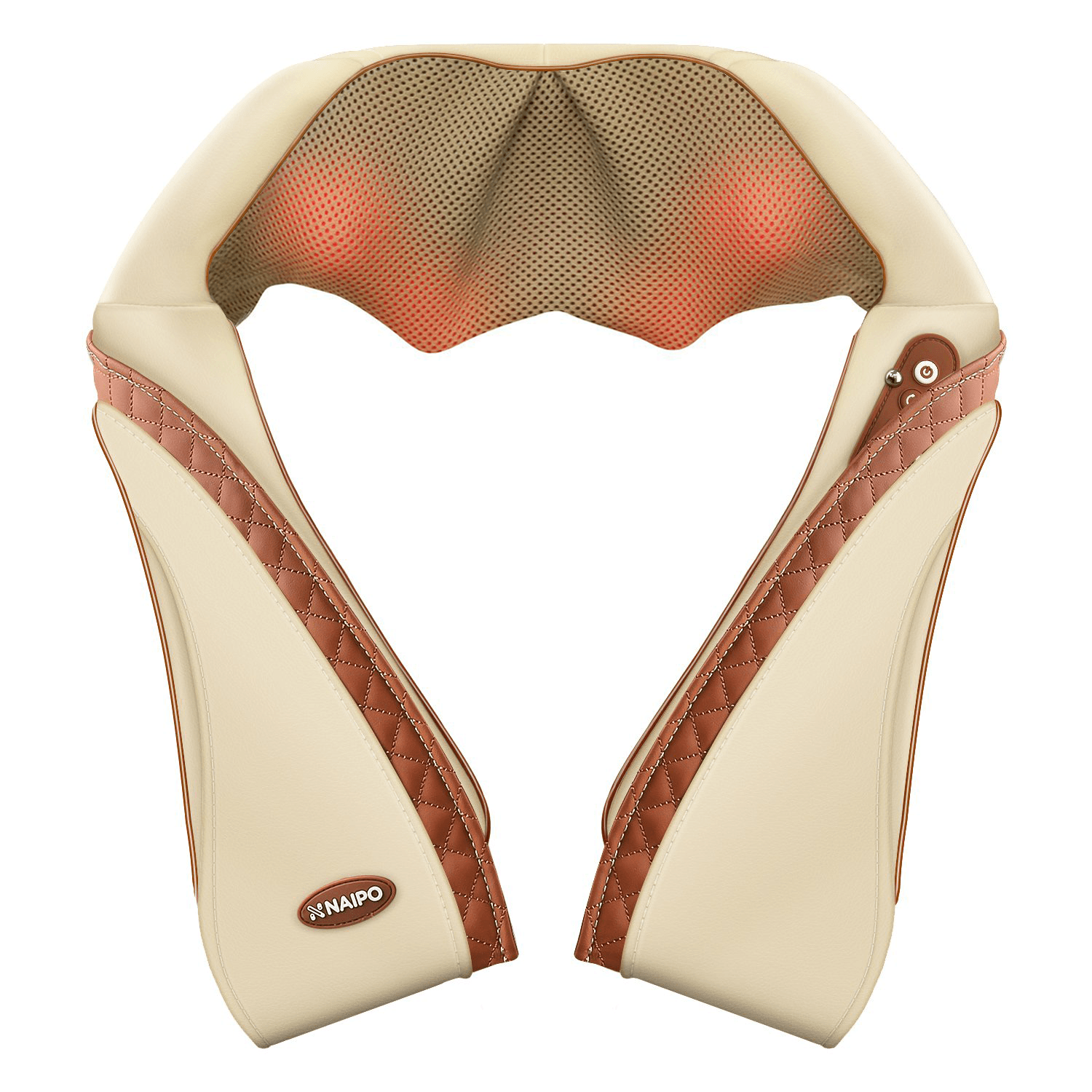 Naipo Shiatsu Shoulder Massager with Heat (Beige) - NAIPO