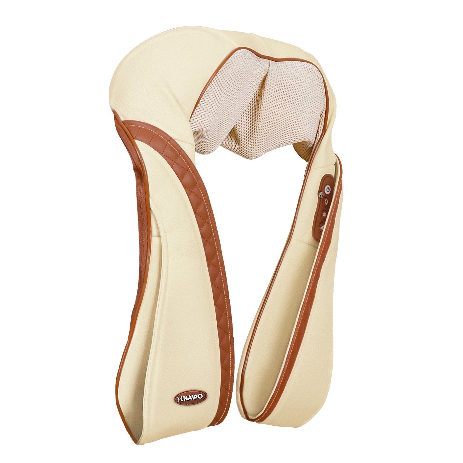 Naipo Shiatsu Shoulder Massager with Heat (Beige) - NAIPO