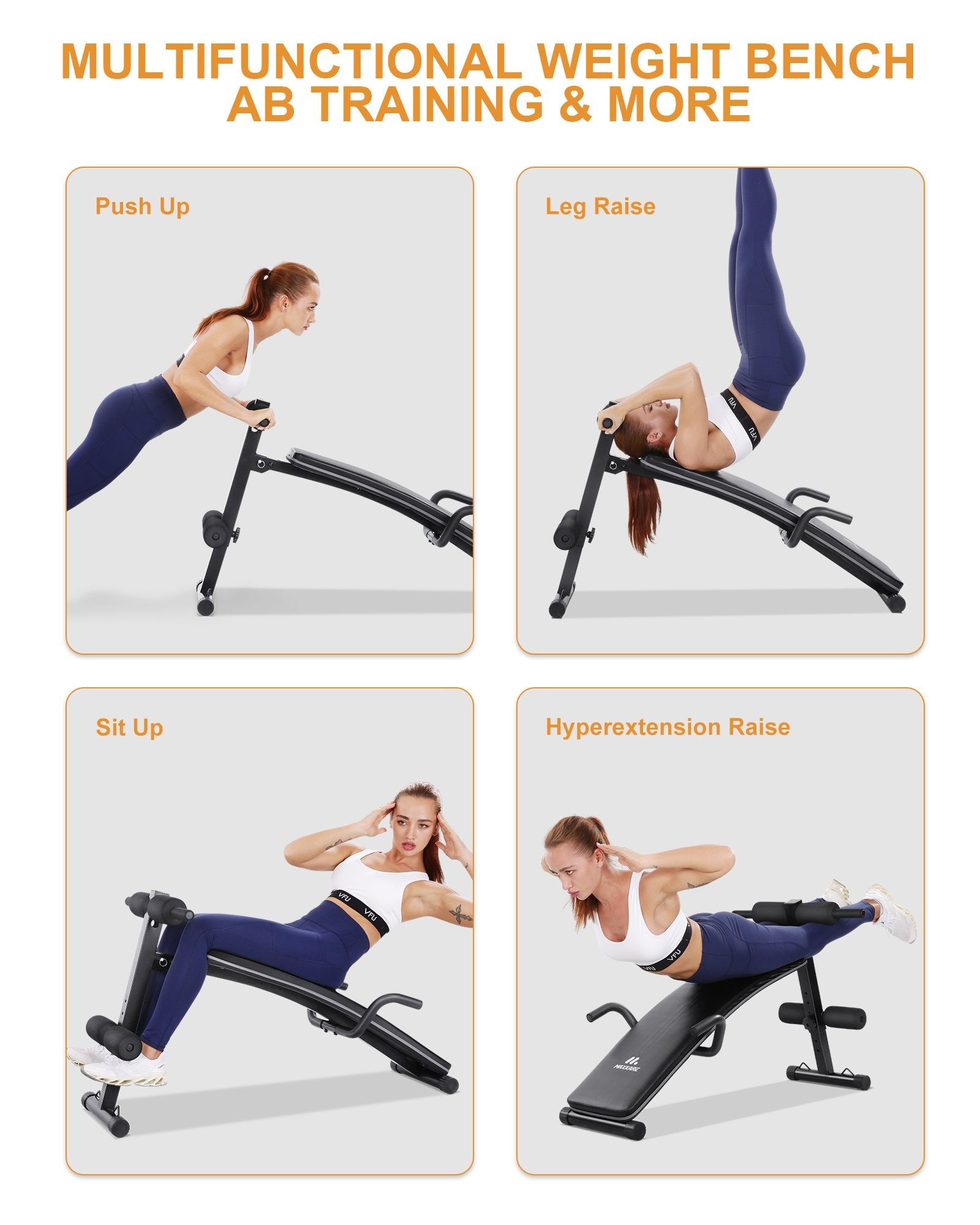 MaxKare Sit Up Ab Bench, Adjustable & Foldable Slant Board for Abdominal  Exercise – MAXKARE